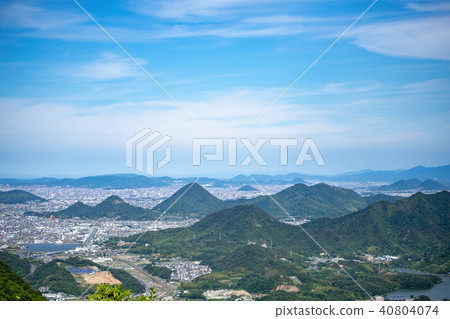 贊岐平原(高松市區,山)的景觀 贊岐平原(高松市區,山)的景觀 40804074
