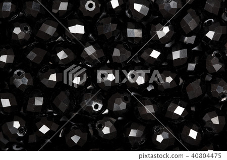 Black beads. Close-up photo. 40804475