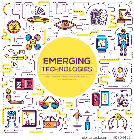 Technology thin line icons set. Automation outline Technology thin line icons set. Automation outline 40804491