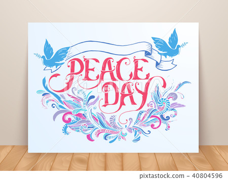 Greeting card for the holiday Peace day. Greeting card for the holiday Peace day. 40804596