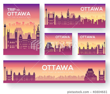 Set of Ottawa landscape country ornament travel  40804681