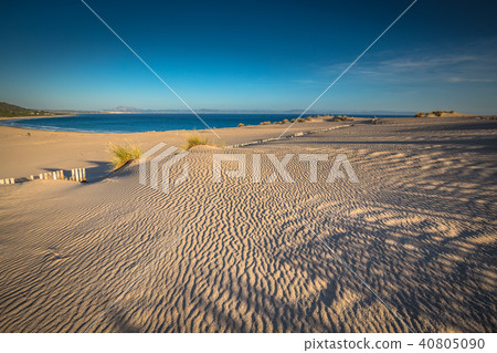 Beautiful view on beach and ocean, Spain, Tarifa Beautiful view on beach and ocean, Spain, Tarifa 40805090