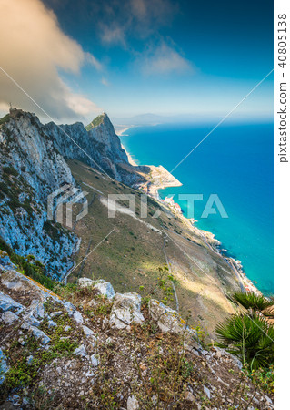 View of the Gibraltar rock from the Upper Rock View of the Gibraltar rock from the Upper Rock 40805138