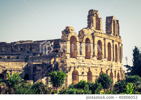 El Jem Coliseum ruins in Tunisia  40806052