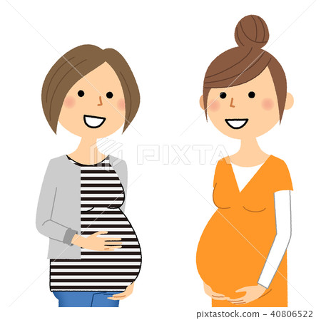 Mata friend pregnant woman pre-mama - Stock Illustration [40806522] - PIXTA