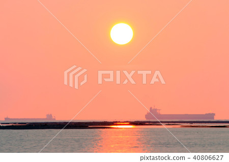 日落，陰影，麗水漁港，海角，台中，龍井 40806627