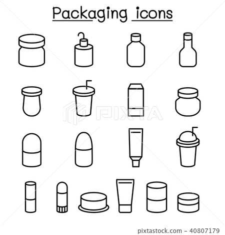 Packaging icon set in thin line style Packaging icon set in thin line style 40807179