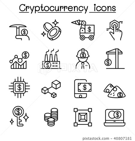 Cryptocurrency , Blockchain & ICO icon set  40807181