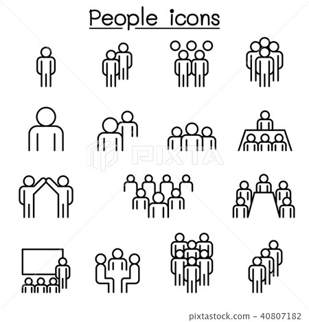 People icon set in thin line style People icon set in thin line style 40807182