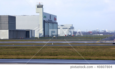 BERLIN, GERMANY - JAN 17th, 2015: Aviation hangar at the at Berlin Brandenburg Airport BER BERLIN, GERMANY - JAN 17th, 2015: Aviation hangar at the at Berlin Brandenburg Airport BER 40807804