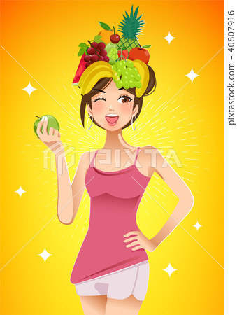 Beautiful skin with vitamins of fruit.  40807916