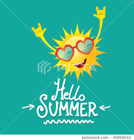 hello summer funky rock n roll vector label isolated on azure. summer party background with funky hello summer funky rock n roll vector label isolated on azure. summer party background with funky 40808010