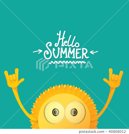 hello summer funky rock n roll vector label isolated on azure. summer party background with funky hello summer funky rock n roll vector label isolated on azure. summer party background with funky 40808012