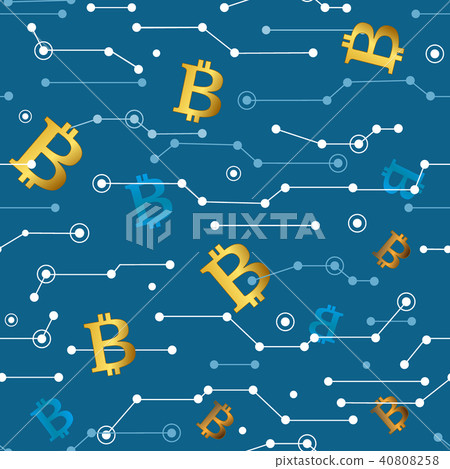 Lines and Bitcoins Seamless Pattern - Stock Illustration [40808258] - PIXTA