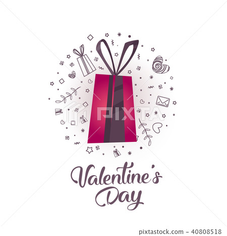 Happy Valentines Day typography poster  40808518