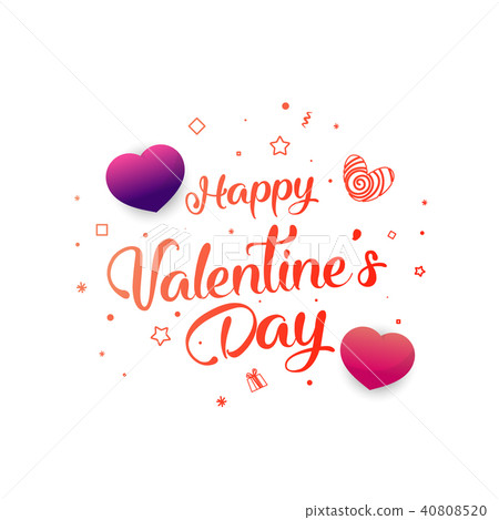 Happy Valentines Day typography poster  40808520