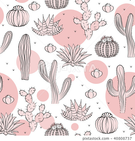 Seamless vector pattern with cactus Seamless vector pattern with cactus 40808737
