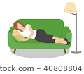 Woman lying on the couch 40808804