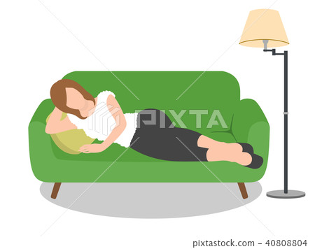 Woman lying on the couch Woman lying on the couch 40808804