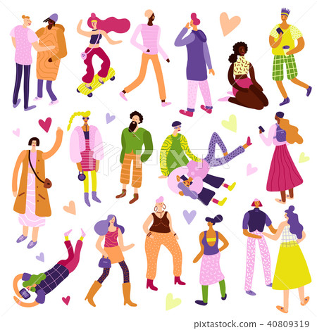 Street Fashion Icons Set 40809319