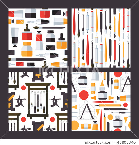 Seamless patterns with calligraphic brushes 40809340