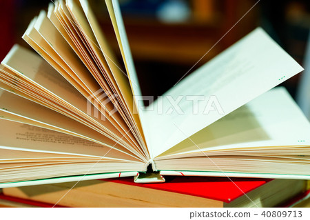 Open book on table. Back to school. Copy space Open book on table. Back to school. Copy space 40809713