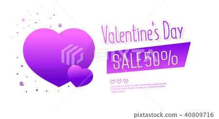 Valentine's Day Sale banner template design.  40809716