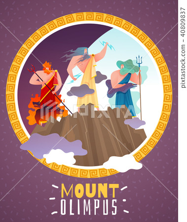 Mount Olimpus Cartoon Poster 40809837