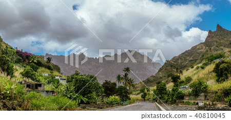 Desolate road lead among remote villages towards the ridges of Santo Antao Cape Verde 40810045