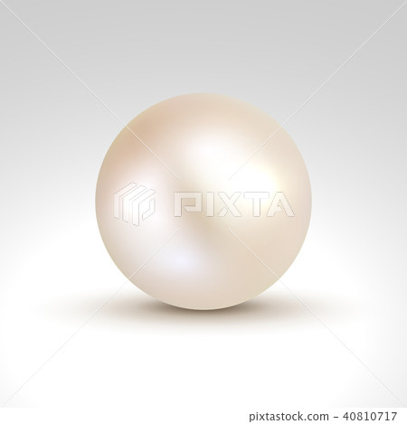 3D shiny natural White Pearl ball 40810717