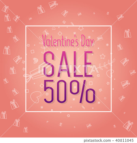 Valentine's Day Sale banner template design. Valentine's Day Sale banner template design. 40811045