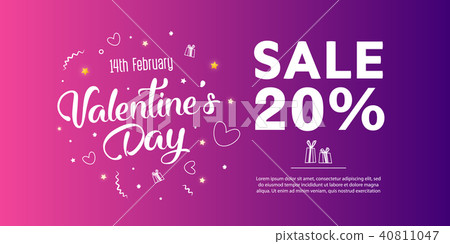 Valentine's Day Sale banner template design.  40811047