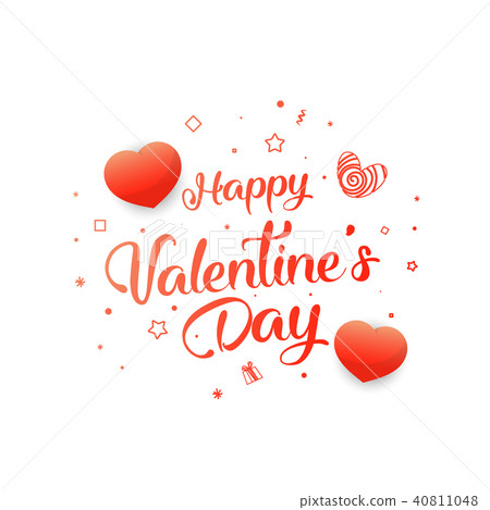 Happy Valentines Day typography poster Happy Valentines Day typography poster 40811048