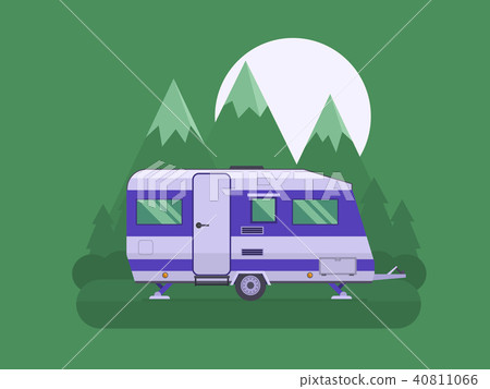 Camper Trailer on National Mountain Park Area Camper Trailer on National Mountain Park Area 40811066