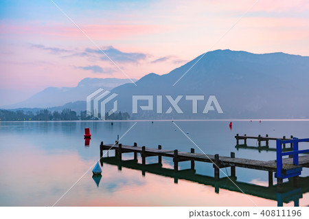 Annecy lake and Alps mountains, France Annecy lake and Alps mountains, France 40811196