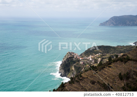 Vineyards of Cinque Terre and Cornioria village - five villages on the steep Ligurian coast (Liguria, Italy) Vineyards of Cinque Terre and Cornioria village - five villages on the steep Ligurian coast (Liguria, Italy) 40812753