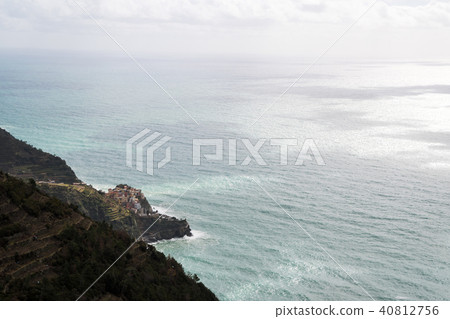 Vineyards of Cinque Terre and Cornioria village - five villages on the steep Ligurian coast (Liguria, Italy) 40812756