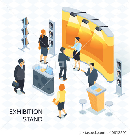 Exhibition Stand Isometric Vector Illustration 40812891
