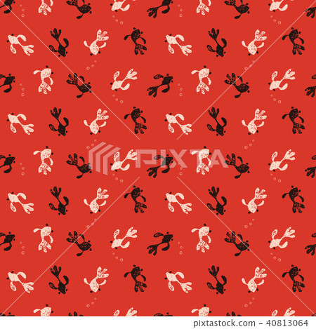 Pattern of goldfish stamp illustration summer image Pattern of goldfish stamp illustration summer image 40813064