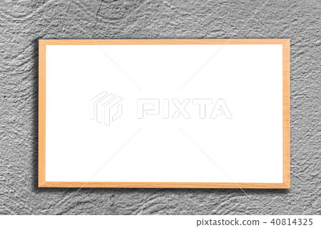 Mock up blank wooden picture frame on brick wall 40814325
