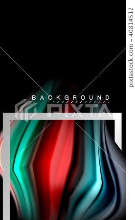 Liquid fluid colors holographic design with metallic style line shape 40814512