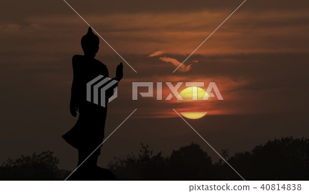 silhouette of the Buddha statue silhouette of the Buddha statue 40814838
