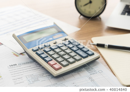 Calculator on the desk Calculator on the desk 40814840