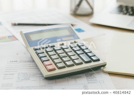 Calculator on the desk Calculator on the desk 40814842