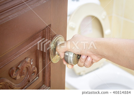 Opened door with toilet room Opened door with toilet room 40814884