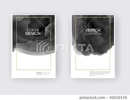 Elegant brochure template design ink brush element Elegant brochure template design ink brush element 40816538