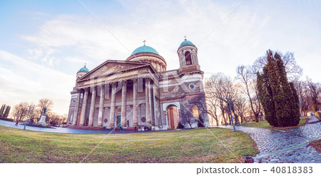 Panoramic photo of beautiful basilica in Esztergom Panoramic photo of beautiful basilica in Esztergom 40818383
