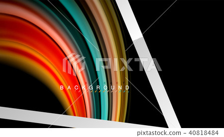 Liquid fluid colors holographic design with metallic style line shape 40818484