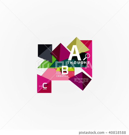 Abstract geometric option infographic banners, a b c steps process Abstract geometric option infographic banners, a b c steps process 40818588