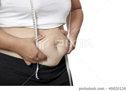 Asian woman with fat belly Asian woman with fat belly 40820126